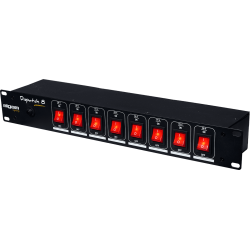 Algam Lighting DISPATCH-8 8-kanals Rackmonterbar Strmafbryderstativ m/stikkontakter