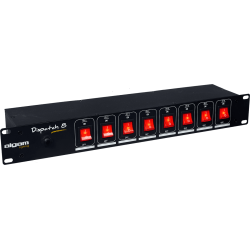 Algam Lighting DISPATCH-8 8-kanals Rackmonterbar Strmafbryderstativ m/stikkontakter