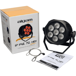 Algam Lighting IP-PAR-712-HEX Udendrs PAR-lampe (7 x 12W RGBWAUV LED'er) inkl. tilbehr