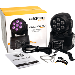 Algam Lighting MINIWASH710 LED Wash Moving Head (7 x 10W RGBW LED'er) inkl. tilbehr