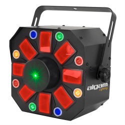 Algam Lighting PHEBUS2  3-i-1 LED Laserprojektor m/8 Roterende Multifunktionshoveder inkl. tilbehr
