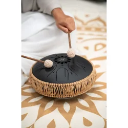 Meinl Sonic Energy MOSTD1BK Medium Octave Steel Tongue Drum, B Minor, 8 Toner, 432 Hz