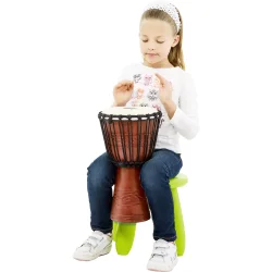 NINO Percussion NINO-ADJ2-S Water Rhythm Original Afrikansk Stil Small Tr� Rebtunet Djembe m/gedeskind (�20cm, Mahognitr�, Brun)