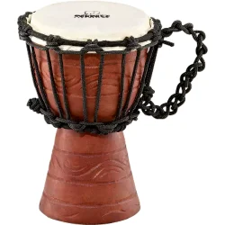 NINO Percussion NINO-ADJ2-XXS Water Rhythm Original Afrikansk Stil XXSmall Rebtunet Tr� Djembe m/gedeskind (�11cm, Mahognitr�, Brun)