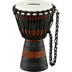 NINO Percussion NINO-ADJ3-XS Earth Rhythm Original Afrikansk Stil XSmall Rebtunet Tr� Djembe m/gedeskind (�18cm, Mahognitr�, Sort/Brun)