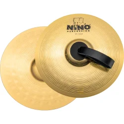 NINO Percussion NINO-BR25 H�ndholdt March B�kken Par �25cm (2 stk, messing) inkl. BR4 l�derstropper