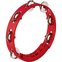 NINO Percussion NINO49R Kompakt Tamburin �20cm (st�bt ABS, 1 r�kke jingles, r�d)