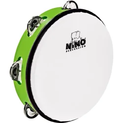 NINO Percussion NINO51GG Jingle Drum Tamburin �20cm m/syntetisk skind (st�bt ABS, gr�sgr�n) inkl. k�lle