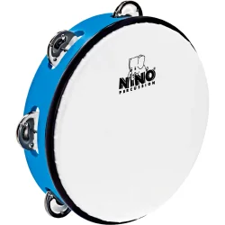 NINO Percussion NINO51SB Jingle Drum Tamburin 20cm m/syntetisk skind (st�bt ABS, himmelbl�) inkl. k�lle