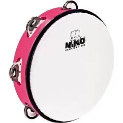 NINO Percussion NINO51SP Jingle Drum Tamburin �20cm m/syntetisk skind (st�bt ABS, jordb�r pink) inkl. k�lle