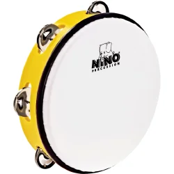 NINO Percussion NINO51Y Jingle Drum Tamburin �20cm m/syntetisk skind (st�bt ABS, gul) inkl. k�lle