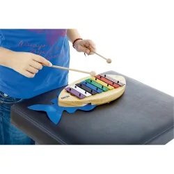 NINO Percussion NINO901 Fiske Klokkespil (C-dur, fyrretr�, farvebelagt metaltoner) inkl. k�ller &amp; sangbog