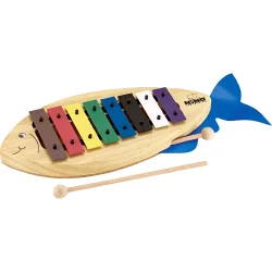 NINO Percussion NINO901 Fiske Klokkespil (C-dur, fyrretr�, farvebelagt metaltoner) inkl. k�ller &amp; sangbog