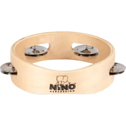 NINO Percussion NINO941 Tr� Tamburin �15cm (1 r�kke jingles, natural)