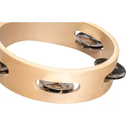 NINO Percussion NINO941 Tr� Tamburin �15cm (1 r�kke jingles, natural)