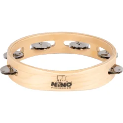 NINO Percussion NINO943 Tr� Tamburin �20cm (1 r�kke jingles, natural)