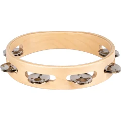 NINO Percussion NINO943 Tr� Tamburin �20cm (1 r�kke jingles, natural)