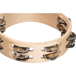 NINO Percussion NINO945 Tr� Tamburin �20cm (2 r�kker jingles, natural)