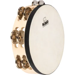 NINO Percussion NINO946 Tr� Tamburin �20cm m/syntetisk skind (2 r�kker jingles, natural) inkl. k�lle
