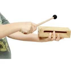 NINO Percussion NINO971 Percussion K�lle m/lille gummihoved (medium h�rd, 25cm, hvid b�g) 