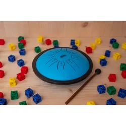NINO Percussion NINO981 Mini Melody Steel Tongue Drum (Bl) inkl. transposttaske &amp; 2 blde kller