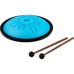 NINO Percussion NINO981 Mini Melody Steel Tongue Drum (Bl) inkl. transposttaske &amp; 2 blde kller