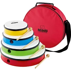 NINO Percussion NINOSET6 H�ndtromme Rytme S�t (til 4 b�rn) inkl. nylon taske