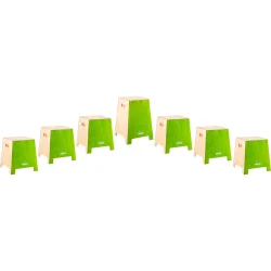 NINO Percussion NINOSET990GR Classroom Set 7-delt Klassev�relse Stabelbar Cajon Gruppe Rhythm S�t