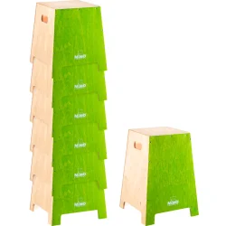 NINO Percussion NINOSET990GR Classroom Set 7-delt Klassev�relse Stabelbar Cajon Gruppe Rhythm S�t