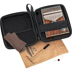 Ortega OKB30TH-BW 30�rs Jubil�ums Serien Lydhul Kalimba C Dur 17 Noder (Blue Whale) inkl. tilbeh�r