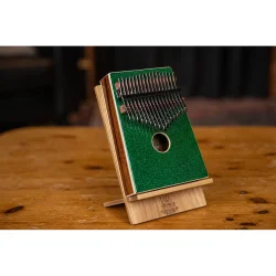 Ortega OKB4-MGR Akustisk Lydhul Kalimba C Dur 17 Noder (Akacie - Gr�n Sparkle) inkl. tilbeh�r
