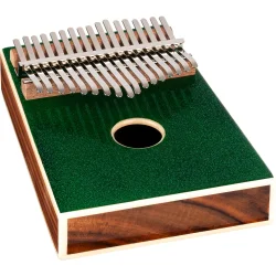 Ortega OKB4-MGR Akustisk Lydhul Kalimba C Dur 17 Noder (Akacie - Gr�n Sparkle) inkl. tilbeh�r