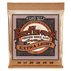 Ernie Ball 2150 Earthwood Phosphor Bronze Extra Light 10-50 Western Guitar Strenges�t 