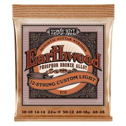 Ernie Ball 2152 Earthwood Phosphor Bronze 12-Strenget Custom Light 10-48 Western Guitar Strenges�t 