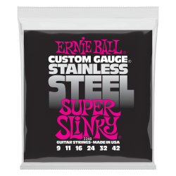 Ernie Ball 2248 Stainless Steel Super Slinky 9-42 Elektrisk Guitar Strenges�t