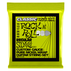 Ernie Ball 2251 Classic Rock N Roll Regular Slinky Pure Nickel 10-46 Elektrisk Guitar Strenges�t