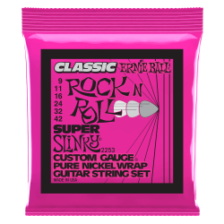 Ernie Ball 2253 Classic Rock N Roll Super Slinky Pure Nickel 9-42 Elektrisk Guitar Strenges�t