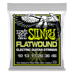 Ernie Ball 2591 Flatwound Regular Slinky 10-46 Elektrisk Guitar Strenges�t