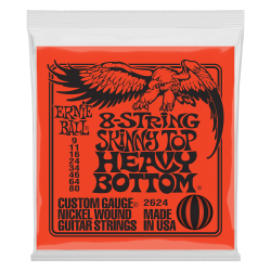 Ernie Ball 2624 8-String Skinny Top Heavy Bottom Nickel Wound 9-80 Elektrisk Guitar Strenges�t