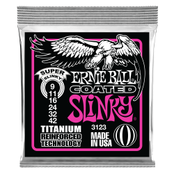 Ernie Ball 3123 Coated Titanium RPS Super Slinky 9-42 Elektrisk Guitar Strenges�t