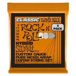 Ernie Ball 3252 Classic Hybrid Slinky Pure Nickel 9-46 Elektrisk Guitar Strenges�t (3-s�t)
