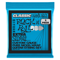 Ernie Ball 3255 Classic Extra Slinky Pure Nickel 8-38 Elektrisk Guitar Strenges�t (3-s�t)
