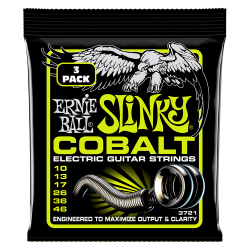 Ernie Ball 3721 Cobalt Regular Slinky 10-46 Elektrisk Guitar Strenges�t (3-s�t) 