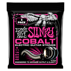 Ernie Ball 3723 Cobalt Super Slinky 9-42 Elektrisk Guitar Strenges�t (3-s�t)