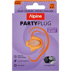Alpine Partyplug 2025 Edition repropper 19dB Dmpning inkl. opbevaringsetui (6 stk; 2xS,2xM,2xL)