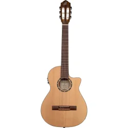 Ortega RCE125-3/4 Family 3/4 St�rrelse Slim Neck Thinline Klassisk Guitar m/mikrofon inkl. taske 