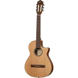 Ortega RCE125-3/4 Family 3/4 St�rrelse Slim Neck Thinline Klassisk Guitar m/mikrofon inkl. taske 