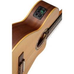 Ortega RCE125-3/4 Family 3/4 St�rrelse Slim Neck Thinline Klassisk Guitar m/mikrofon inkl. taske 