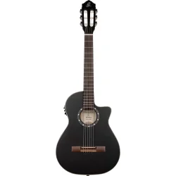 Ortega RCE125SBK-3/4 Family 3/4 St�rrelse Slim Neck Thinline Klassisk Guitar m/mikrofon inkl. taske