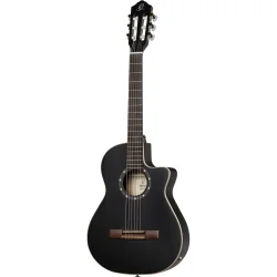 Ortega RCE125SBK-3/4 Family 3/4 St�rrelse Slim Neck Thinline Klassisk Guitar m/mikrofon inkl. taske
